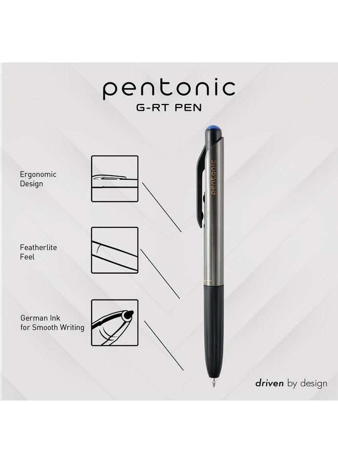 Pentonic Gr-T Retractable Gel Pens, 10 Count, Blue Ink, 0.7 Mm Fine Point, Smooth Writing For Journaling, Note Taking, Office & School (1002361)  - Image 2
