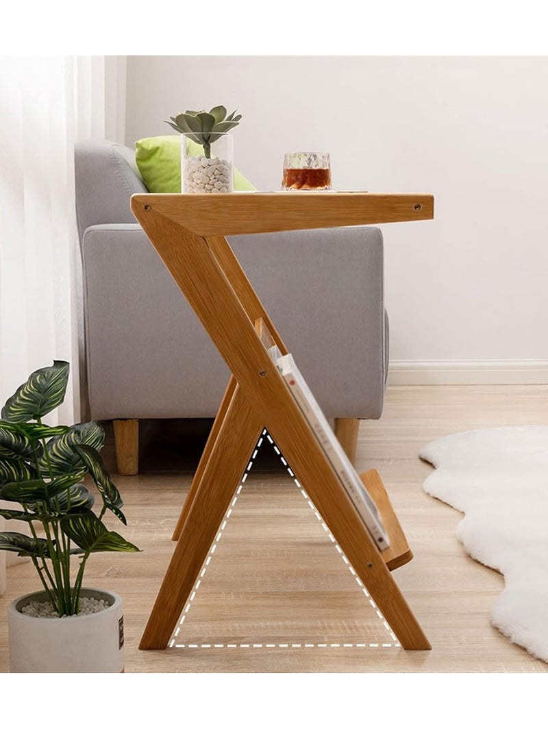 Generic FFD Rattan Nightstand Side Table, Bamboo Accent Bedside Tables, Glass Coffee Tables  - Image 4