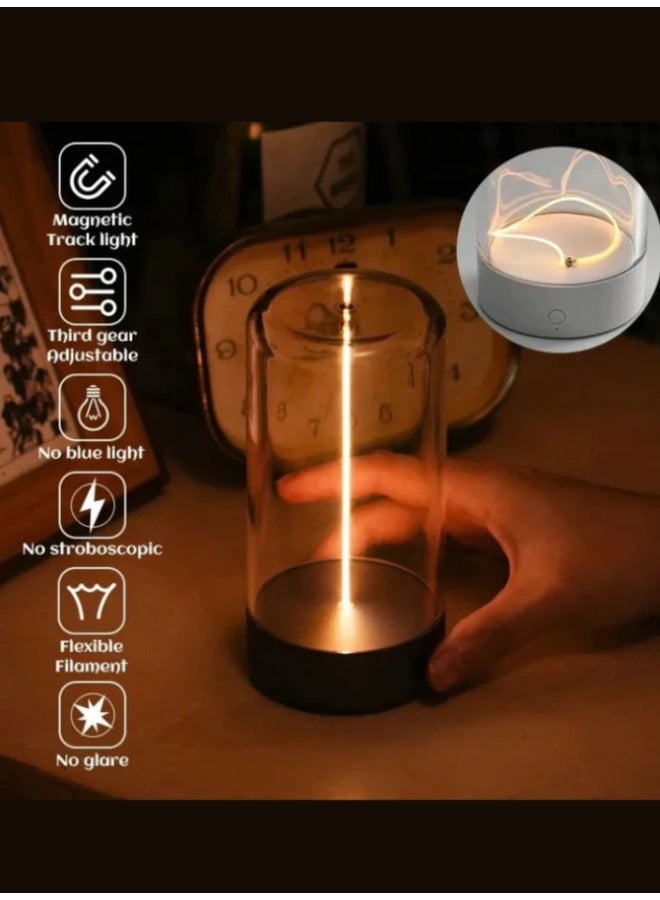 Executive LLC Mini Megnatic LED Desk Table Lamp Cordless LED Desk Lamp Rechargeable Modern Night Lights Portable Nightstand Lamps Unique Ambient Light Mood Lighting for Bedroom, Beside, Nursery - Image 2