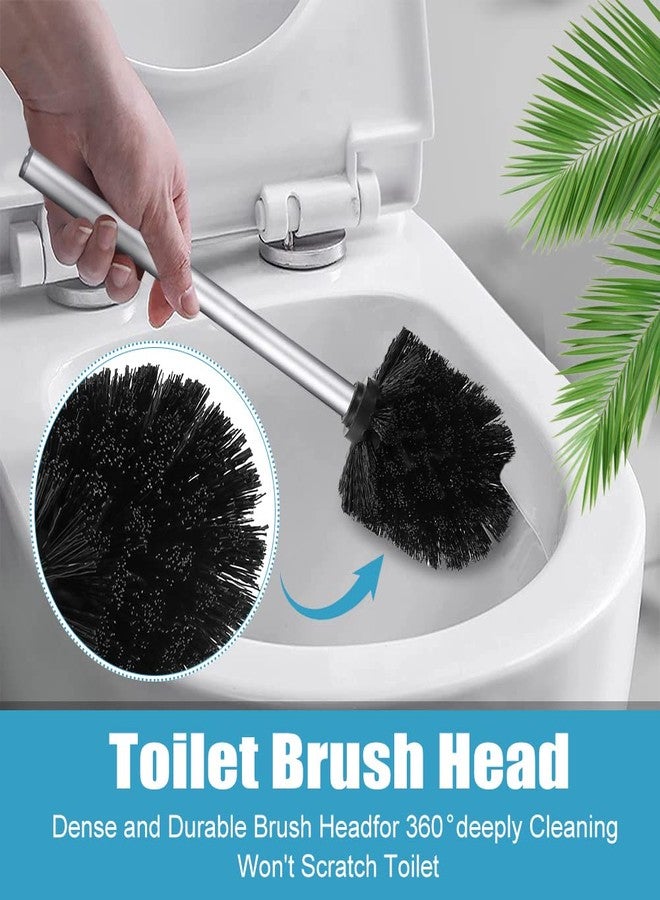 Saycker Toilet Brush Replacement Head Cleaning Tool, 2PCS Toilet Bowl Brush Head with Durable Stiff Bristles Screw-On Design for Bathroom (Black) - Image 4