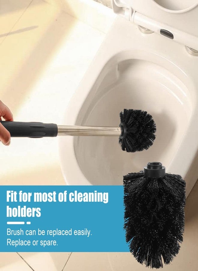 Saycker Toilet Brush Replacement Head Cleaning Tool, 2PCS Toilet Bowl Brush Head with Durable Stiff Bristles Screw-On Design for Bathroom (Black) - Image 2
