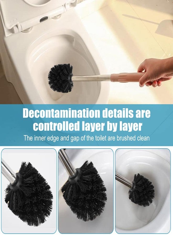 Saycker Toilet Brush Replacement Head Cleaning Tool, 2PCS Toilet Bowl Brush Head with Durable Stiff Bristles Screw-On Design for Bathroom (Black) - Image 3