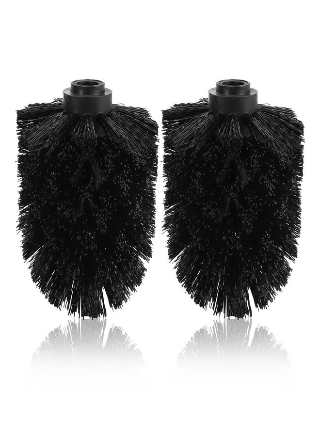 Saycker Toilet Brush Replacement Head Cleaning Tool, 2PCS Toilet Bowl Brush Head with Durable Stiff Bristles Screw-On Design for Bathroom (Black) - Image 1