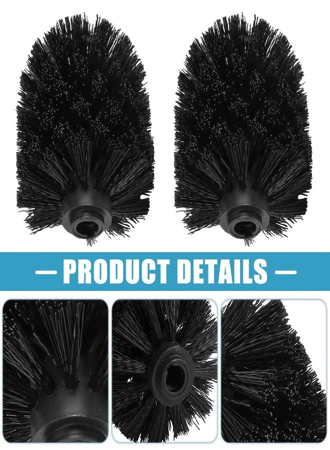 Saycker Toilet Brush Replacement Head Cleaning Tool, 2PCS Toilet Bowl Brush Head with Durable Stiff Bristles Screw-On Design for Bathroom (Black) - Image 5