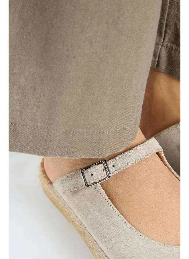 Manijero  Silvia Women's Genuine Leather Single-strap Sabot Beige Slipper. for Women | Best Price UAE