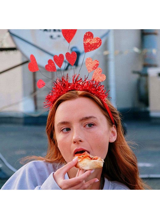 سوتشات عصابة رأس Soochat على شكل قلب لعيد الحب، لامعة باللون الأحمر، مناسبة لحفلات الزفاف وأعياد الميلاد ومستلزماتها - Image 4