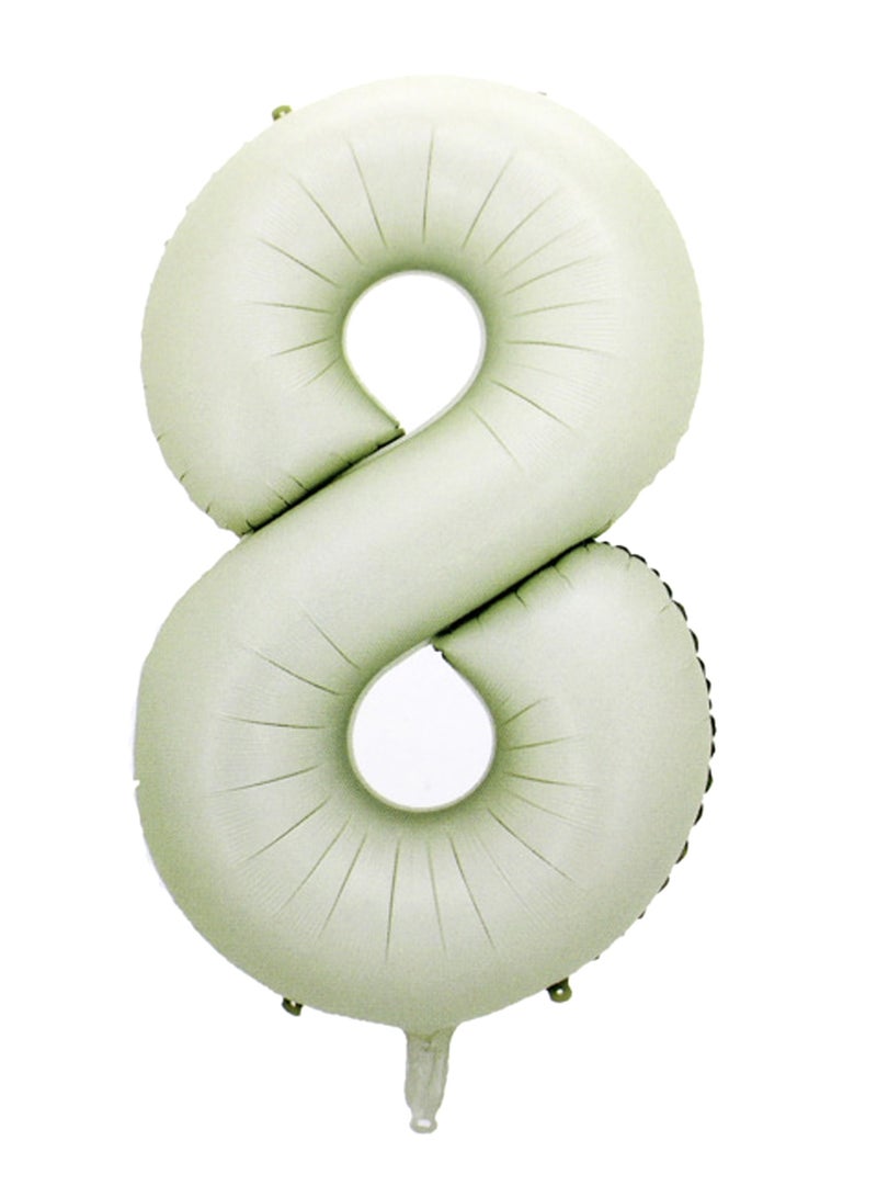 PARTY FUN Foil Number Balloon 16" No.8 Cream Color  - Image 1