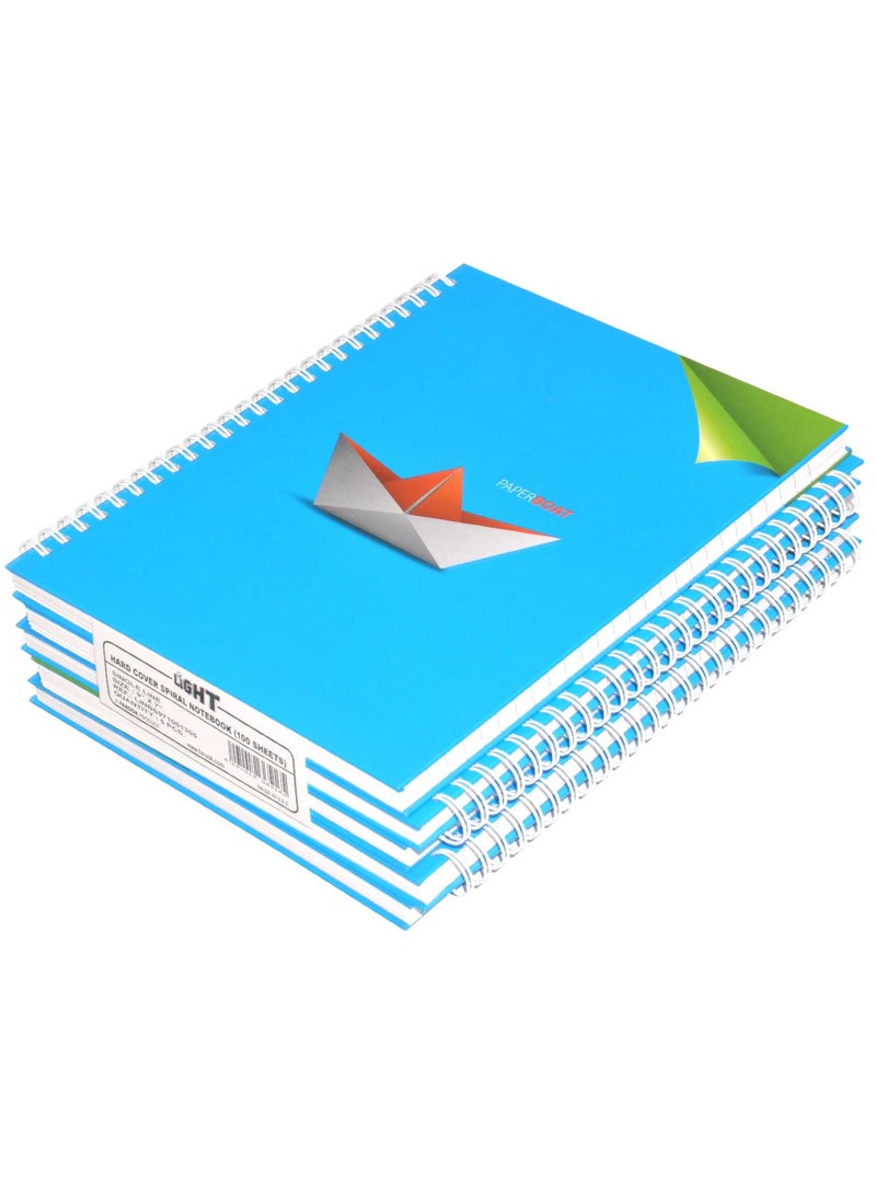 FIS LIGHT Pack of 5  Spiral Hard Cover Note Book 100 Sheets. Size : 9X7 Inches (22.86 X 20.32 CM) -LINBS971001305 - Image 1