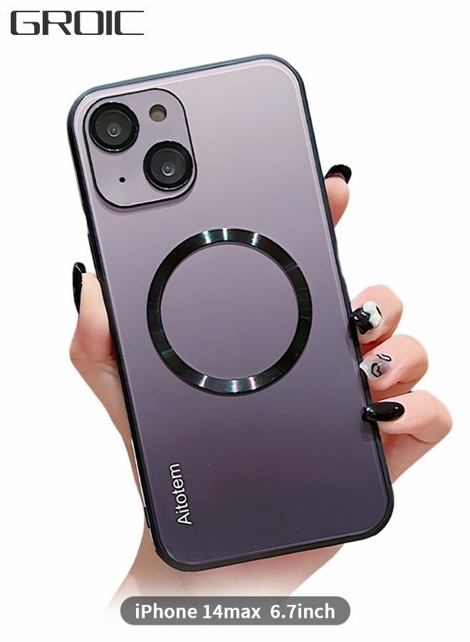 GROIC Case for IPhone 14 Max 6.7 Inch Case, Magnetic Compatible with MagSafe, Anti-Scratch Simple Gradient Color Shell Lens All-inclusive Protective luxury Cover - Image 1