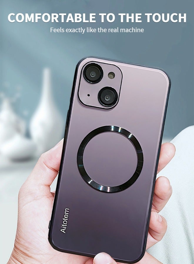 GROIC Case for IPhone 14 Max 6.7 Inch Case, Magnetic Compatible with MagSafe, Anti-Scratch Simple Gradient Color Shell Lens All-inclusive Protective luxury Cover - Image 3