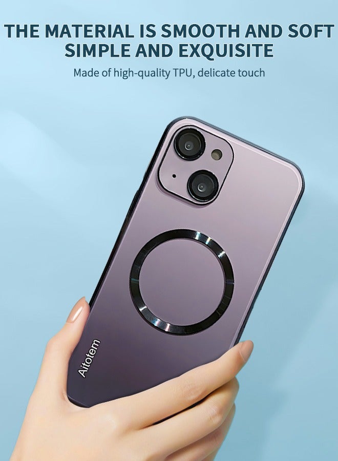 GROIC Case for IPhone 14 Max 6.7 Inch Case, Magnetic Compatible with MagSafe, Anti-Scratch Simple Gradient Color Shell Lens All-inclusive Protective luxury Cover - Image 4