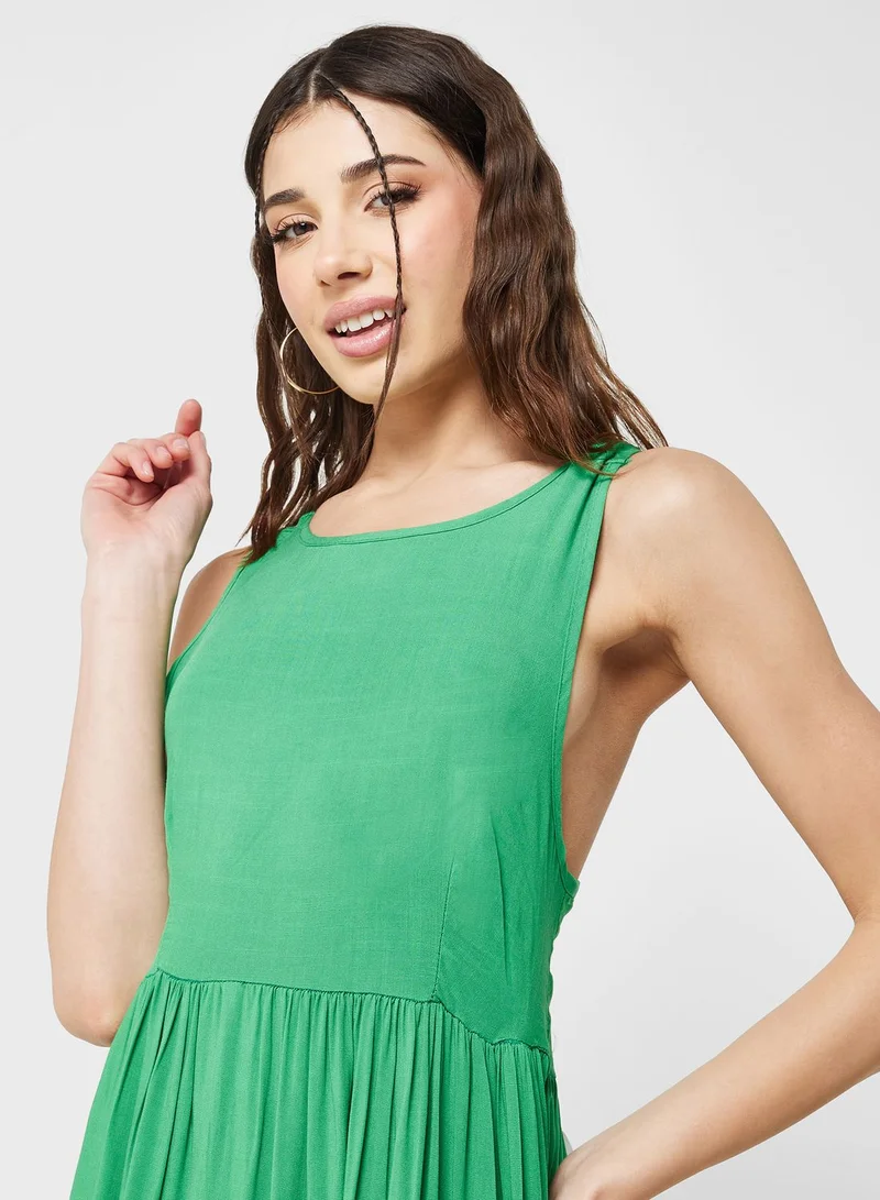 Ginger Green Tiered Midi Dress
