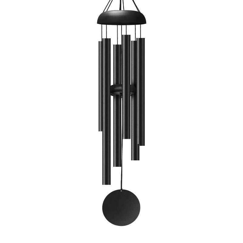 Litu WindChimes Outdoors, 32 Inches Deep Tone Metal WindChimes with 6 Thickened Aluminum Tubes, Wind Chimes for Outside, Memorial Wind Chimes Best Gift for Mom Grandma Women, Black - Image 1