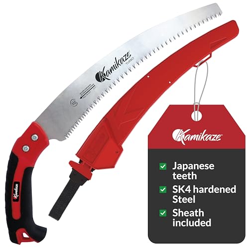 EZ Kut Kamikaze Saw Curved Blade with Scabbard - 19.3 Inch Heavy Duty Pruning - Carbon Hardened Steel Japanese Technology- Best Pruning Saw for Tree Trimming - Image 1
