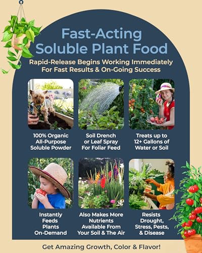 Organic Plant Magic - Truly Organic™ Easy to Use Soluble Plant Food Shaker: All-Purpose Fertilizer Concentrate for All Flower Vegetable Herb Fruit Tree Indoor Garden & House Plants [One 3 oz Shaker] - Image 5