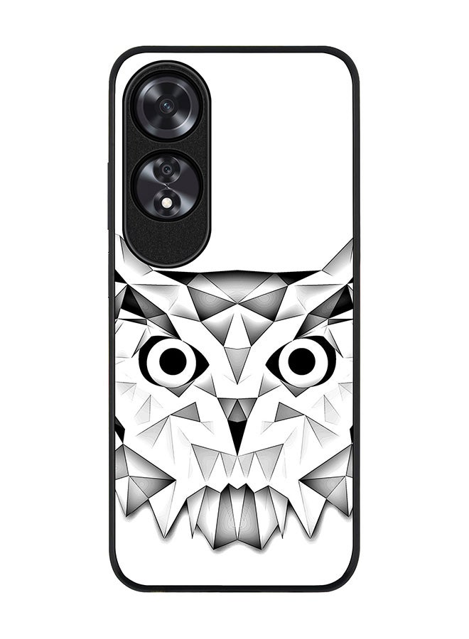 Stylizedd حافظة حواف سوداء متينة لهاتف Oppo A60، حافظة رفيعة مرنة من المطاط مع حواف مضادة للسقوط - بولي بومة - Image 1
