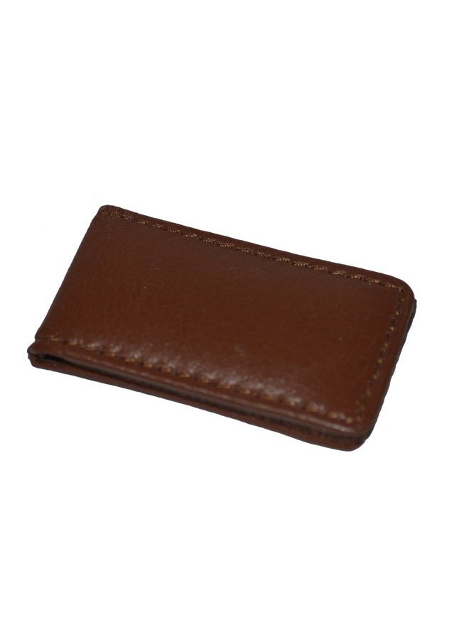 LB LEATHERBOSS Genuine Leather Slim Magnetic Minimalist Bifold Money Clip Cash Holder Wallet, Brown - Image 3