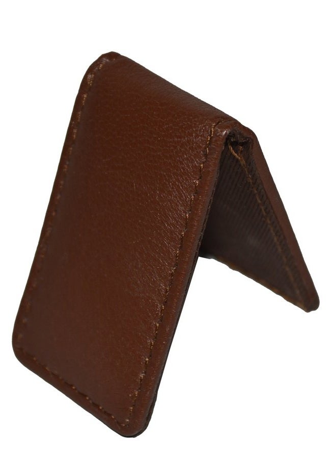 LB LEATHERBOSS Genuine Leather Slim Magnetic Minimalist Bifold Money Clip Cash Holder Wallet, Brown - Image 5