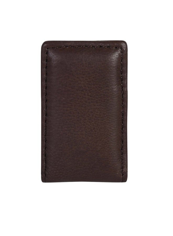 LB LEATHERBOSS Genuine Leather Slim Magnetic Minimalist Bifold Money Clip Cash Holder Wallet, Brown - Image 1
