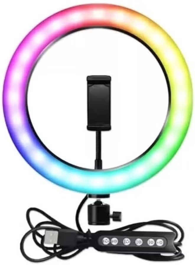 Ring Light - MJ30 - RGB LED with Tripod - Dimmable Soft Lighting and 360° Rotation - White  - Image 1