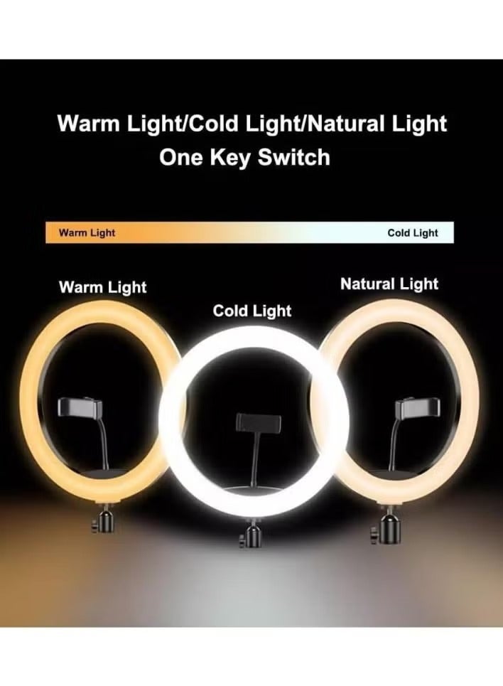 Ring Light - MJ30 - RGB LED with Tripod - Dimmable Soft Lighting and 360° Rotation - White  - Image 3