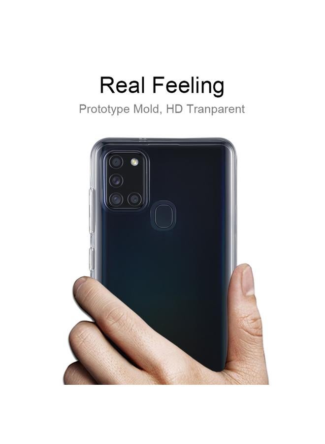 S-TOP Case For Samsung Galaxy A21s 0.75mm Ultra-thin Transparent TPU Soft Protective Case - Image 3