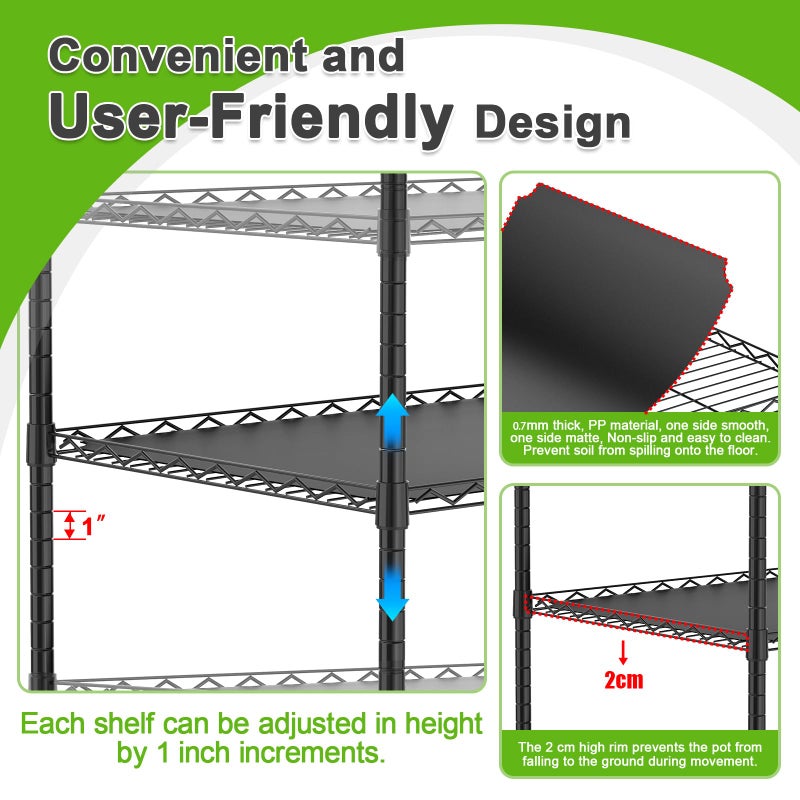 Abimars 4-Tier Greenhouse with Wheels, Height-Adjustable Shelves Metal Plant Shelf with PVC Cover for Seed Starting Trays, Seedling Pots, Plant Pots, 13x29x73inch - Image 3