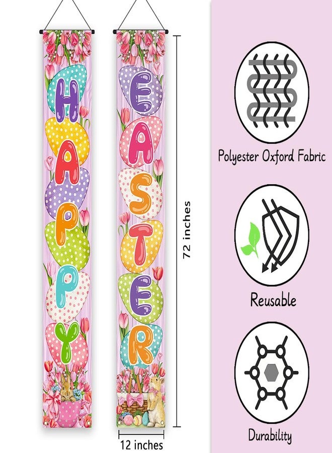 Yarcooly Easter Decorations Happy Easter Banner Religious Jesus Front Porch Welcome Sign Decorations and Supplies for Home Party - Image 2