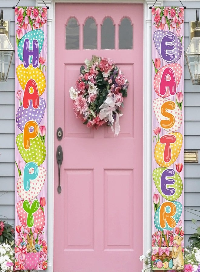 Yarcooly Easter Decorations Happy Easter Banner Religious Jesus Front Porch Welcome Sign Decorations and Supplies for Home Party - Image 1