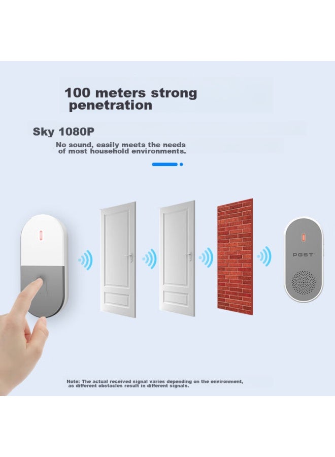 Pgst Wireless Home Smart Doorbell With Long-range Electronic Remote Control Button For Elderly And Patients - Image 3