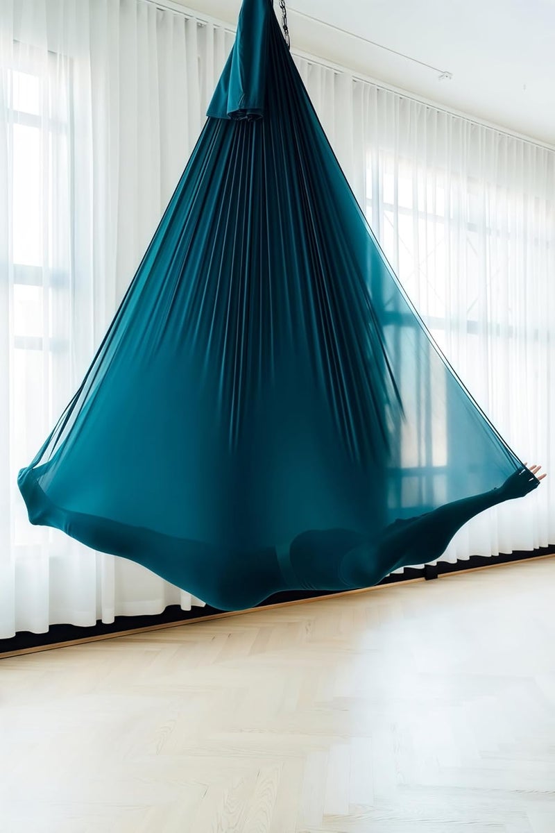 Flife Aerial Yoga Hammock 6.5 yards Premium Aerial Sling Silk Fabric Yoga Swing for Antigravity Inversion Include Daisy Chain,Carabiner and Pose Guide - Image 2
