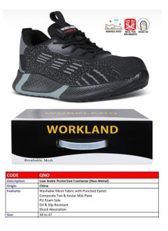 Workland Low Ankle Safety Shoe Non-Metal - Black/Grey  - Image 2