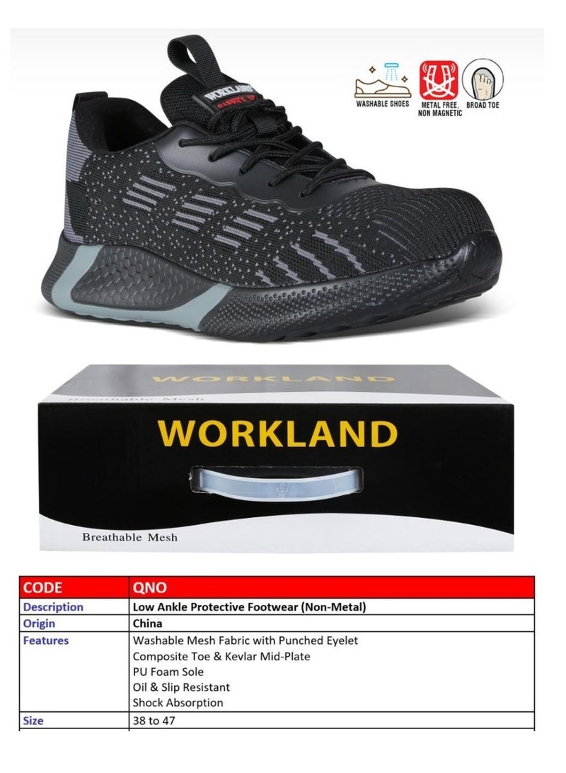 Workland Low Ankle Safety Shoe Non-Metal - Black/Grey  - Image 2