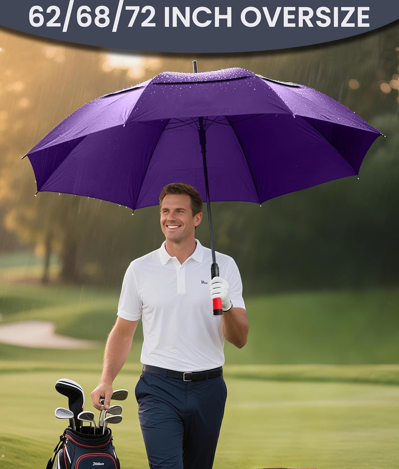 SIEPASA Golf Umbrella Large 62/68/72 Inch Automatic Open Golf Umbrella Extra Large Oversize Double Canopy Vented Umbrella Windproof Waterproof for Men and Women. - Image 2