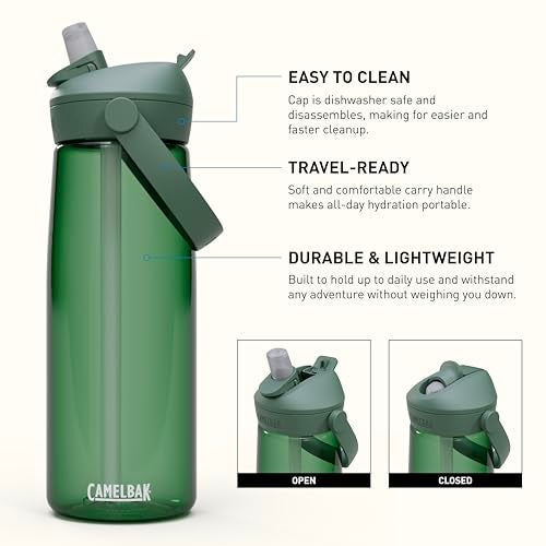 CamelBak Thrive Flip Straw Water Bottle Easy Sip Design for Everyday Hydration and Travel 25oz Forest Green - Image 3