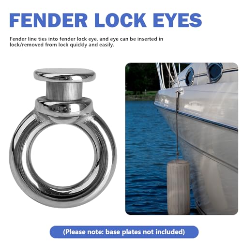 Hasanbar Boat Fender Bumper Hanging Holder Locks, Boat Bumper Clips Boat Fender Eye Stainless Steel Boat Fender Hangers Boat Fender Clips Bumper Clips, Silver - 4 Pcs - Image 3