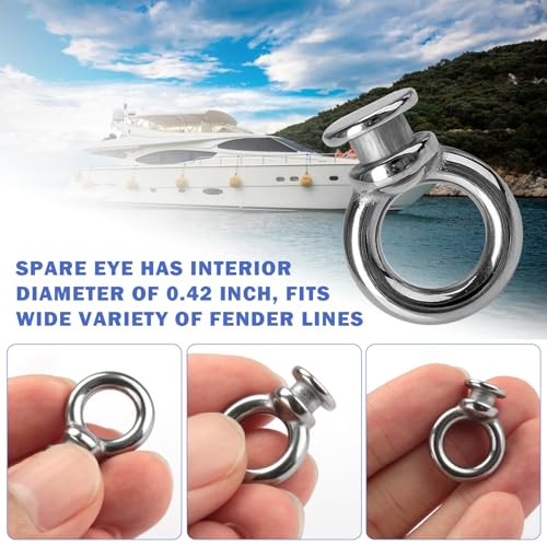 Hasanbar Boat Fender Bumper Hanging Holder Locks, Boat Bumper Clips Boat Fender Eye Stainless Steel Boat Fender Hangers Boat Fender Clips Bumper Clips, Silver - 4 Pcs - Image 4