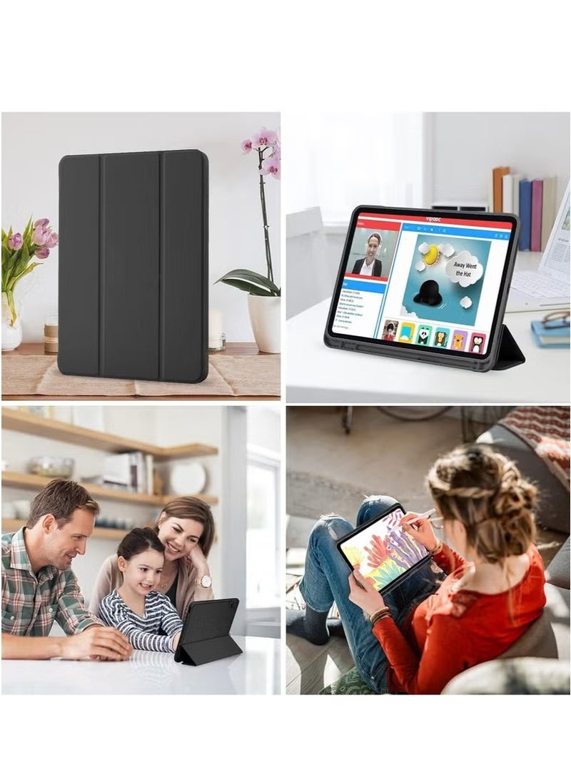 ACLIX iPad 10th Generation Case 2022 with Pencil Holder - Soft TPU Back Protective Smart Trifold Stand Cover for iPad 10.9 Inch (10th Gen), Auto Wake/Sleep - Black  - Image 4