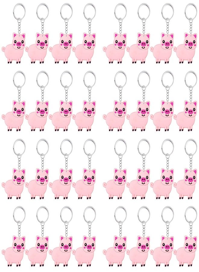 Elecrainbow 40 Pack Pink Pig Keyring Pack Party Favor for Pink Pig Lover, Guest Return Gift, Farm Animal Themed Party, Baby Shower, Birthday - Image 1