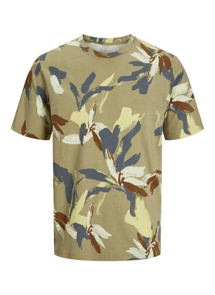 جاك اند جونز Printed Crew Neck T-Shirt