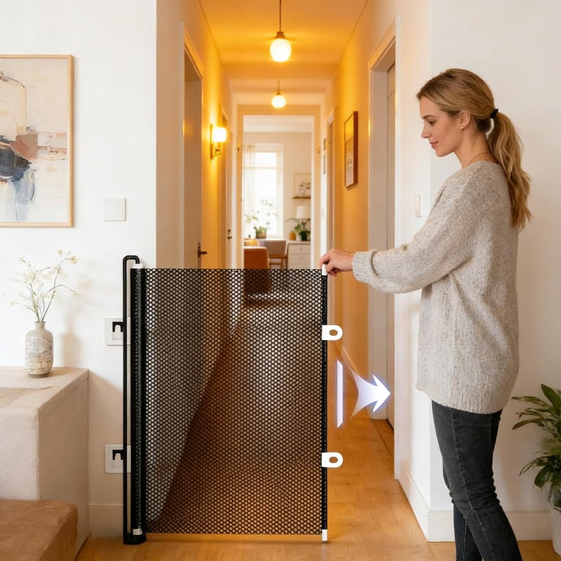 Varied available picks Generic 33" Tall Retractable Dog Gate, Extends up to 55" Wide No Drilling Retractable Gate, Retractable Dog Gate Indoor for Stairways, Indoor & Outdoor Use. Salt mist resistant All-item unified delivery Upgraded general grade quality Compact design Wide range usage design Various fittings Post-order arranged dispatch Market multi-use trusted quality Hot & cold climate compatible Classic modern blend design Multi-color available build Size-sorted warehouse storage Stackable design Closed & open space compatible All need matching options Quick use-switch compatible build Varied dimensions Liquid tight joint Labor saving Month-round consistent deliver Elegant upgraded practical design Dense area priority deliver Upgraded general material Wear resistant upgraded material - Image 5