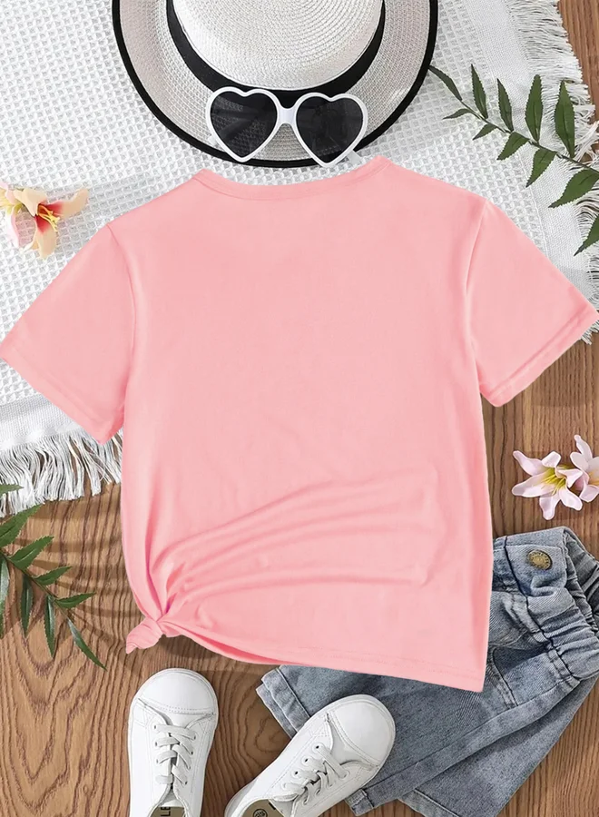 Take Two Take Two Girls Cat Graphic Round Neck T-Shirt