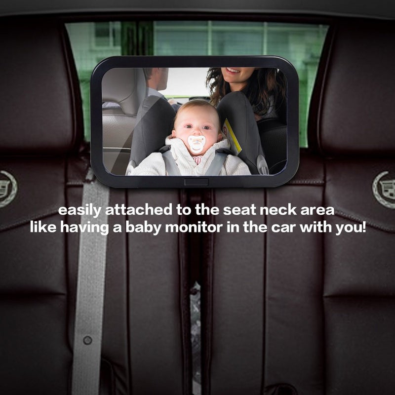 Shynerk Baby Car Mirror, Rear Facing Car Seat Mirror Safety for Infant Newborn, Baby Mirror with Wide Rearview & 360Â° Rotation, Shatterproof & Easy Assembled Crash Tested - Image 2