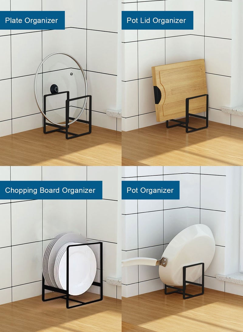 HomarKet Plate Holder Organizer 2 Pack Dish Storage Rack Upright Cabinet Dish Drying Rack Metal Dish Organizer Stand for Kitchen Counter Cupboard 6.3in. x 4.6in. x 7.8in.Black - Image 5