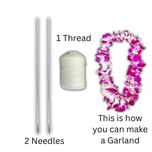 The Decor Cycle Thread and Needle Used for Art and Craft Flower Decoration, Garland Making, Tying Items, 2 Needles Each 22cms Long Needle, 1 White Thread - Image 4