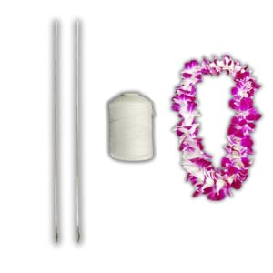 The Decor Cycle Thread and Needle Used for Art and Craft Flower Decoration, Garland Making, Tying Items, 2 Needles Each 22cms Long Needle, 1 White Thread - Image 1