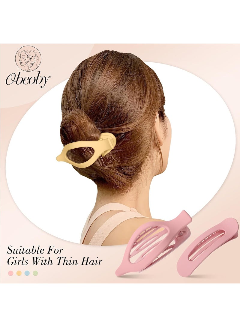8 PCS Hair Clips for Women Girls, Flat Claw Clips in 2 Styles, Non-Slip Colorful Hair Accessories for Thin and Thick Hair, Cute Matte Hairpins for Daily Use and Styling - Image 2