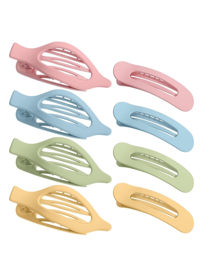 8 PCS Hair Clips for Women Girls, Flat Claw Clips in 2 Styles, Non-Slip Colorful Hair Accessories for Thin and Thick Hair, Cute Matte Hairpins for Daily Use and Styling - Image 1