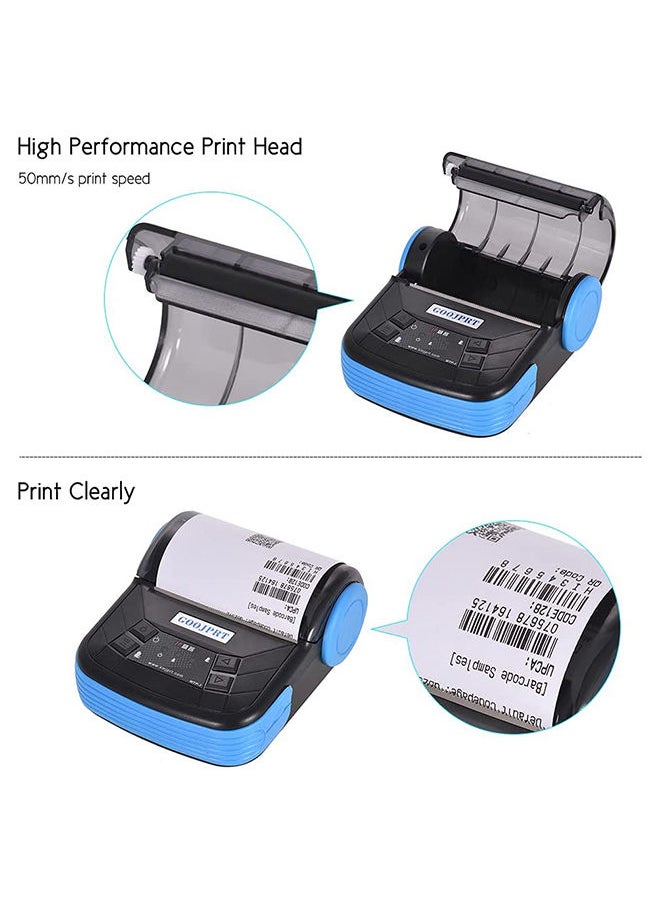 GOOJPRT - Thermal Printer Label Printer 80mm Portable Receipt Maker Bluetooth USB Wireless Receipt Printer Compatible with Android/iOS/Windows System ESC/POS Print - Image 1
