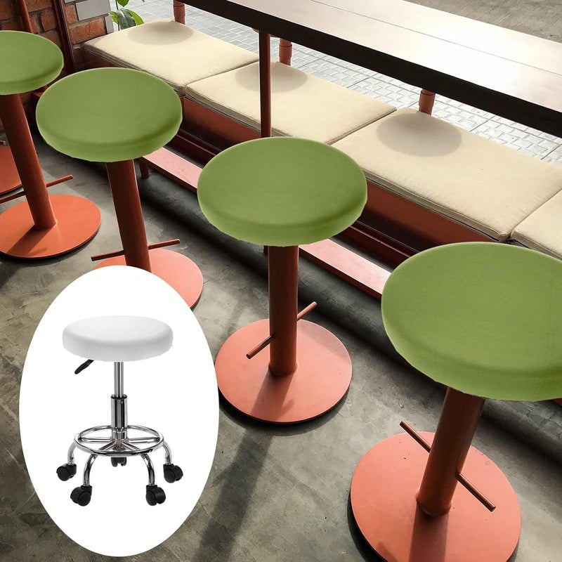 uxcell 2 Pack Stool Covers Round, 11-15 Inch Bar Stool Covers Washable Dustproof Slipcover Seat Cushion with Elastic for Bar Kitchen Living Room Decor, White - Image 5